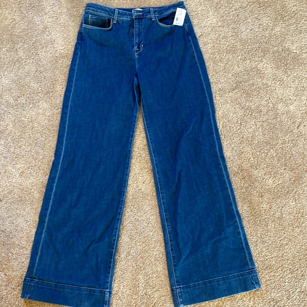 L'Agence Womens Madden High Rise Wide Leg Denim Jeans Durango Blue Zip Fly 31